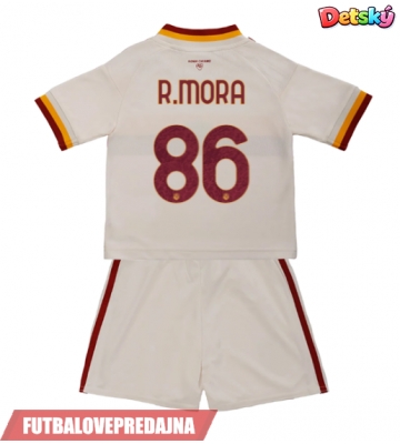 Lacne Dětský Futbalové dres AS Roma Rodrigo Mora #86 2026-27 Krátky Rukáv - Preč (+ trenírky)